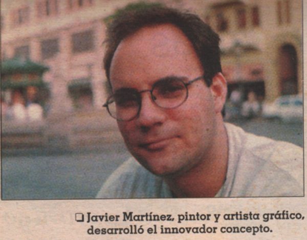 Javier Martinez, Foto del reportaje del diario El Vocero titulado Encuentro con un nuevo Campo Visual, el mismo fue escrito por el periodista cultural Jorge Rodríguez en el año 1999