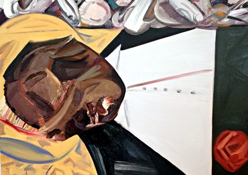 "ataúd expuesto" painting by Dana Schutz