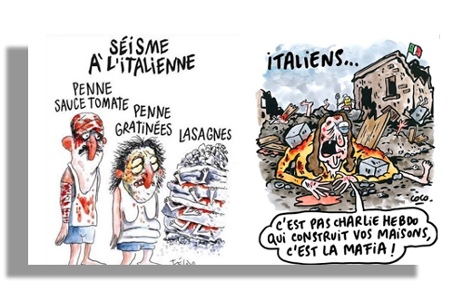 Charlie-Hebdo-terremoto-italia. | Autogiro Arte Actual