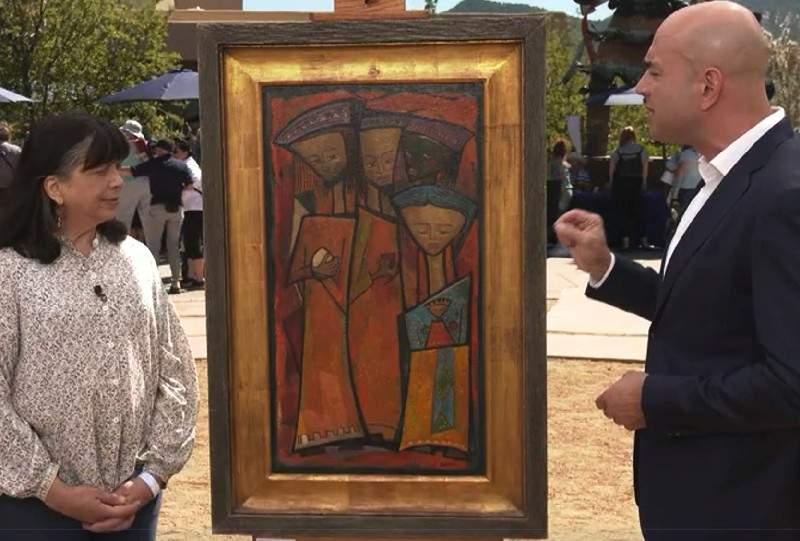 Pintura de Botello en Antiques Roadshow 2023, Una pintura de Reyes Magos del pintor Angel Botello es reseñada en el programa de PBS Antiques Roadshow 2023