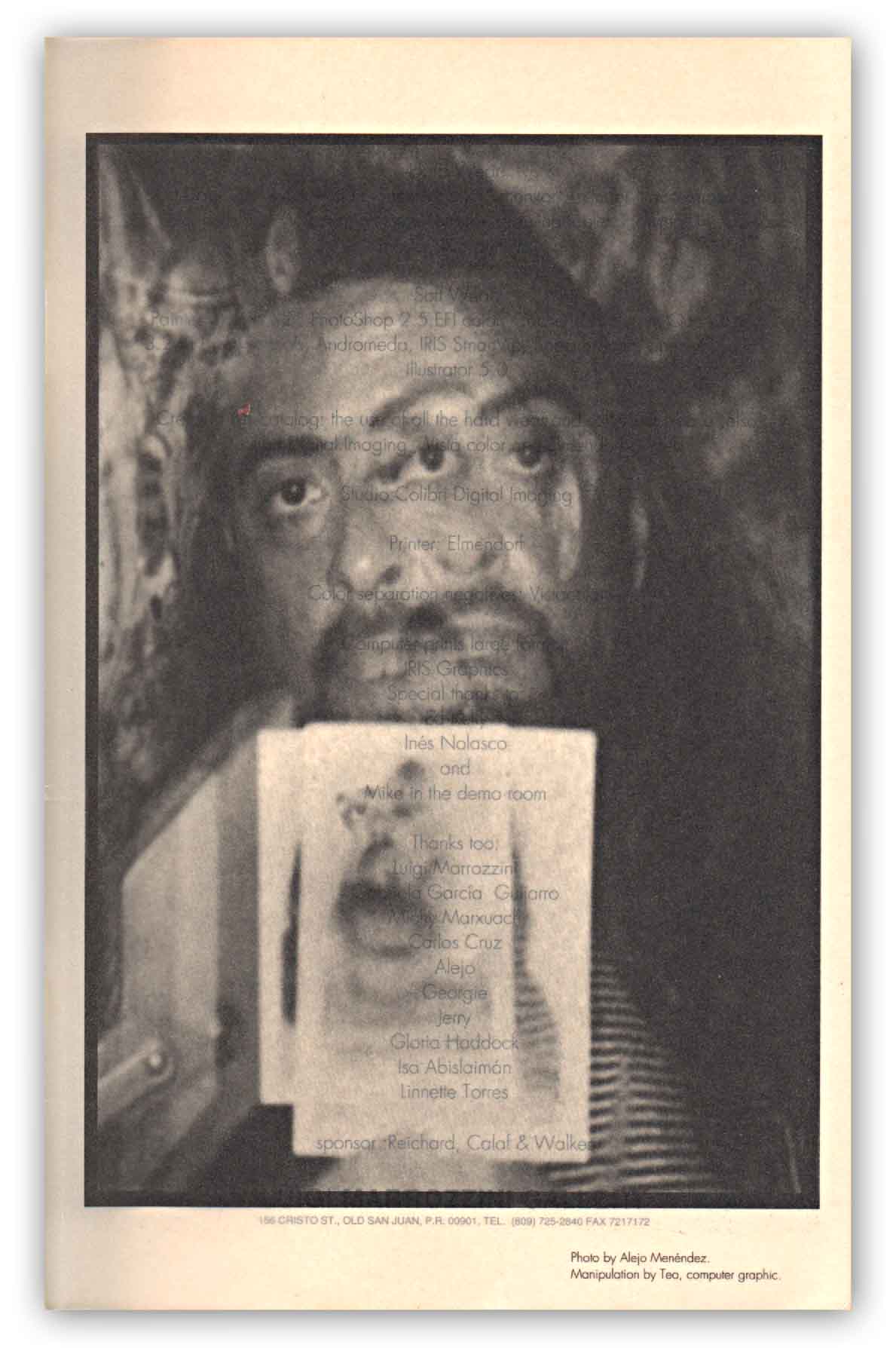 Teo Freytes retrato por Alejo Mnendez y TEO | pagina interior del catalogo de la muestra SNAKE CHARMER