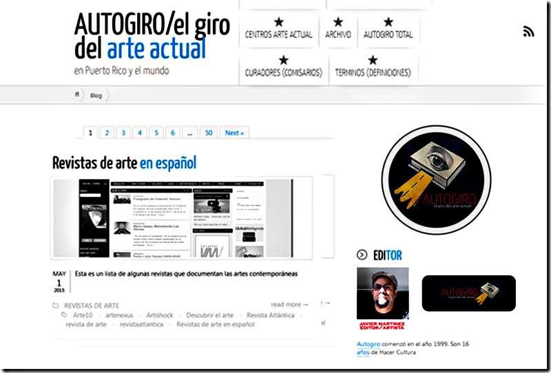 revistas y blogs de arte y cultura en Puerto Rico, 2015